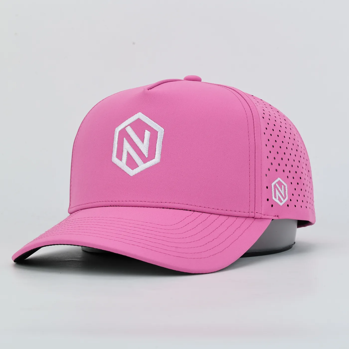 The NOGNS cap in Hot Pink with the white embroidered hex N